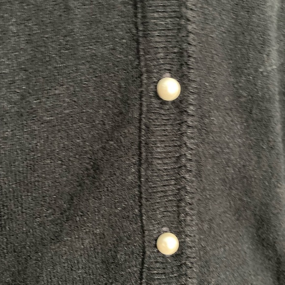 Black button down sweater. - Picture 2 of 6